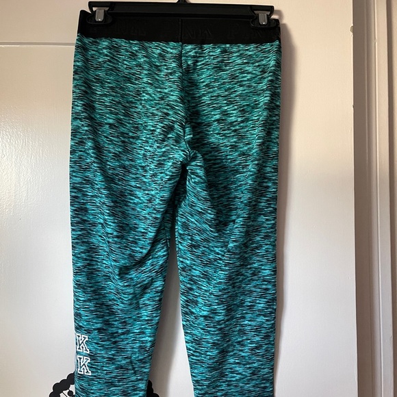 VS PINK Ultimate cropped leggings in heathered turquoise and black, size s - Picture 4 of 6
